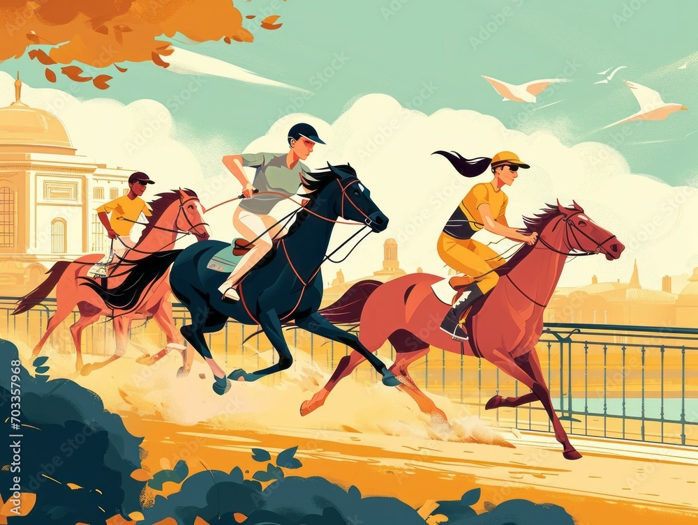 Obraz premium Bloomcore Athletes: Paris Games with Clear Edges