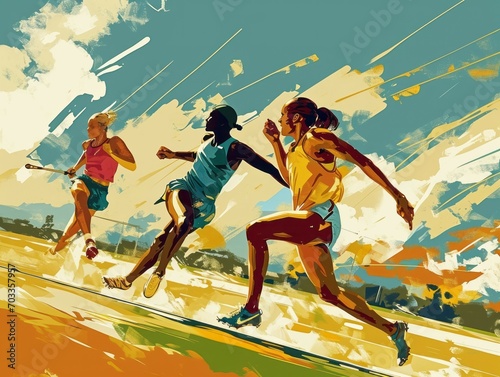 Paris 2024: Whimsical Pentathletes in Earthy Hues
