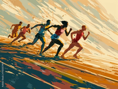 Bloomcore Racers: Paris 2024 Olympics with a Vibrant Edge
