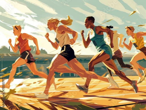 Olympic Dreams Illustrated: Pentathlon in Pastel
