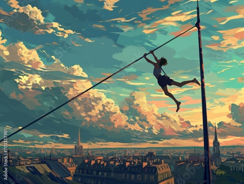 Olympic Heights: Childlike Wonder Meets Paris Skies