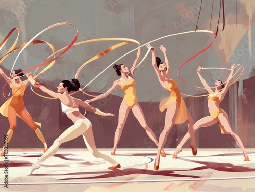 Parisian Elegance: A 2024 Rhythmic Gymnastics Ode in Earth Tones