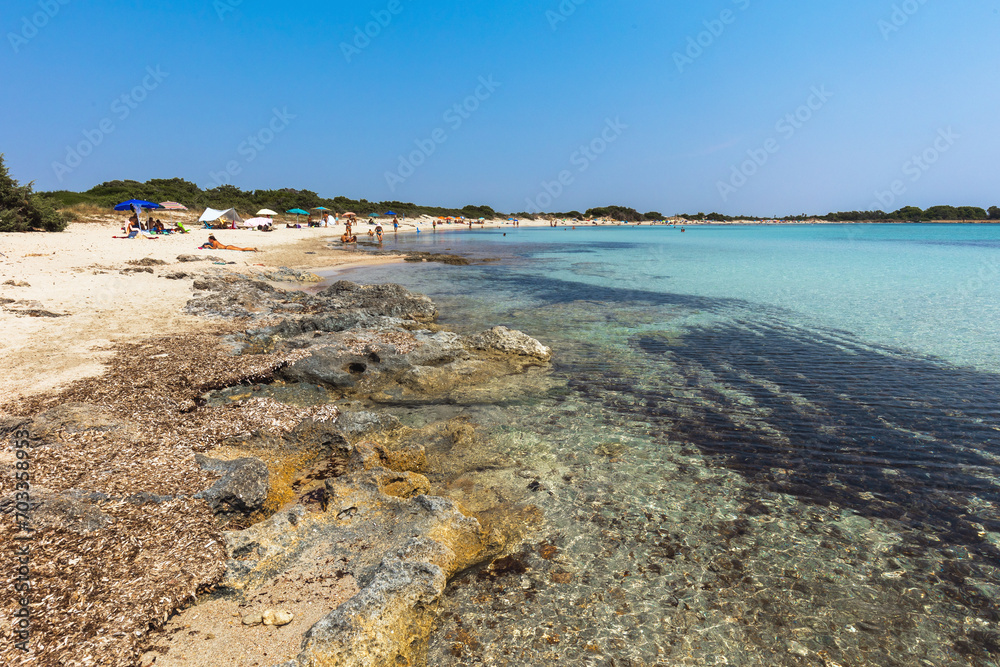 Spiaggia palude del Conte vicino a Punta Prosciutto a Torre Colimena Taranto