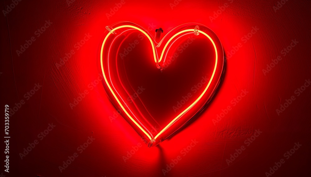A glowing neon heart sign with flashing lights, vibrant pinks and reds, cinematic mood. Happy Valentine's Day A glowing neon heart sign with flashing lights, vibrant pinks and reds, cinematic mood. Happy Valentine's Day