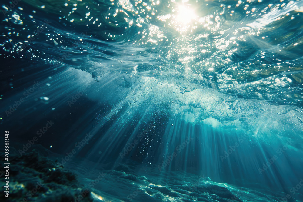 Immersive Perspective: Glimpse Of Waves And Sunlight In The Depths