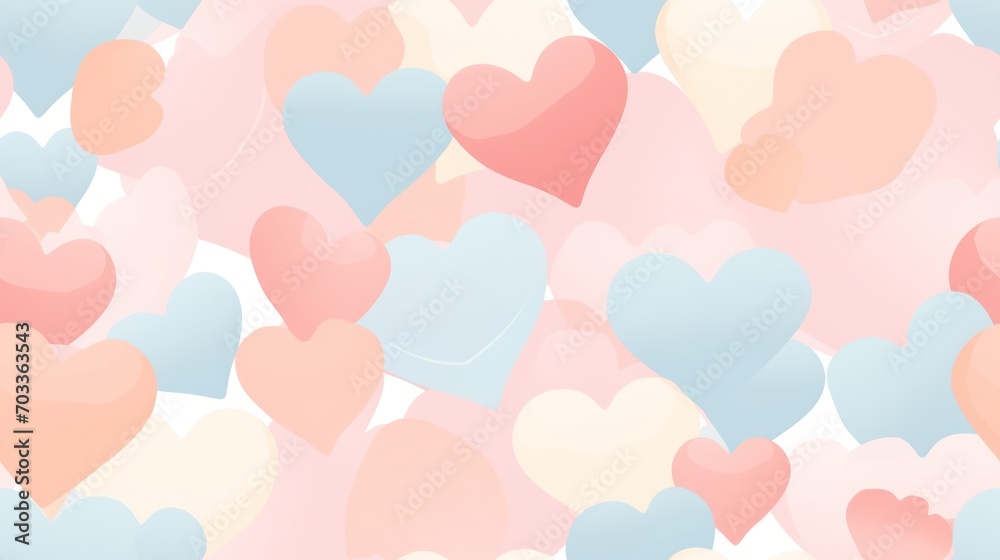  a lot of hearts that are in the shape of a heart on a pink, blue, and white background.
