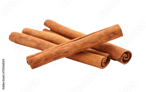 Authentic Image Featuring Cinnamon Sticks on White Isolated on Transparent Background PNG.