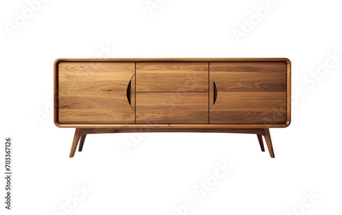 Genuine Photography Showcasing a Credenza on a Pure White Backdrop Isolated on Transparent Background PNG.