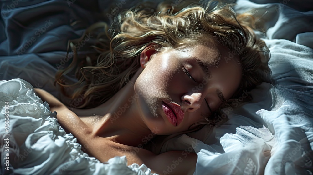 Portrait Sleeping Beautiful Woman On Be, Background HD For Designer Portrait Sleeping Beautiful Woman On Be, Background HD For Designer