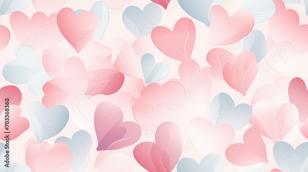  a lot of pink and blue hearts floating in the air on a light pink background with pink and blue hearts floating in the air.