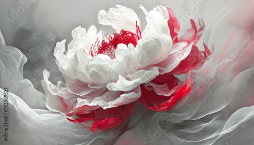 Piękny abstrakcyjny kwiat Peonii. Generative AI