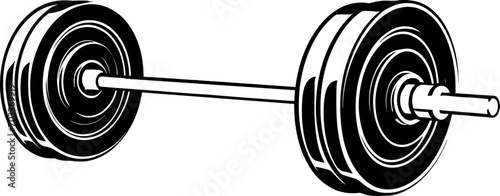 Barbell weight lifting silhouette vector. Barbell silhouette vector. AI generated illustration.