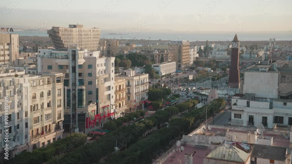 Avenue Habib Bourguiba Clock Tower and Memorial to President Habib Bourguiba Victory Day Monument Tunis, Tunisia Avenue Habib Bourguiba Clock Tower and Memorial to President Habib Bourguiba Victory Day Monument Tunis, Tunisia