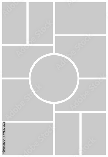 Pictures or photos frame collage. comics page grid layout abstract photo frames and digital photo wall template