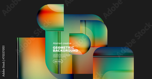 Round square geometric abstract background