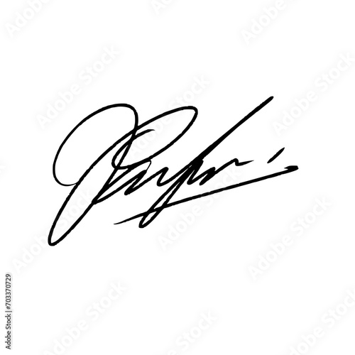 Letter P abstract signature idea. Handwritten vector illustration with alpha channel.