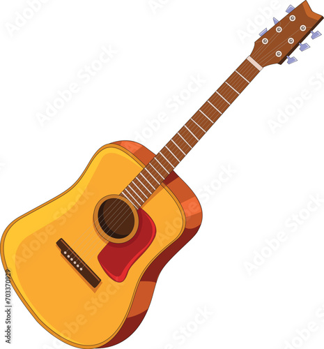 Brown guitar isolated on white background