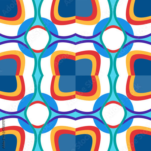 Patrón mosaico geométrico de moda para impresión o azulejo. Azulejo abstracto de colores geométricos para empapelar, portada o web.