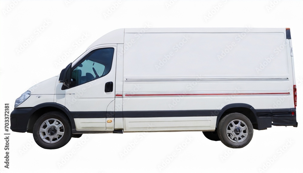 white cargo van on a white background