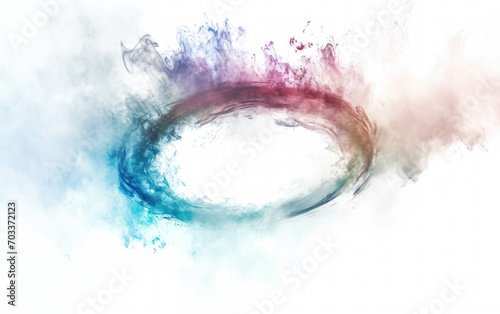 Colorful Ethereal Halo Isolated ,On White Background. Colorful Essence of Ephemeral Beauty. Celestial Spectral Ring