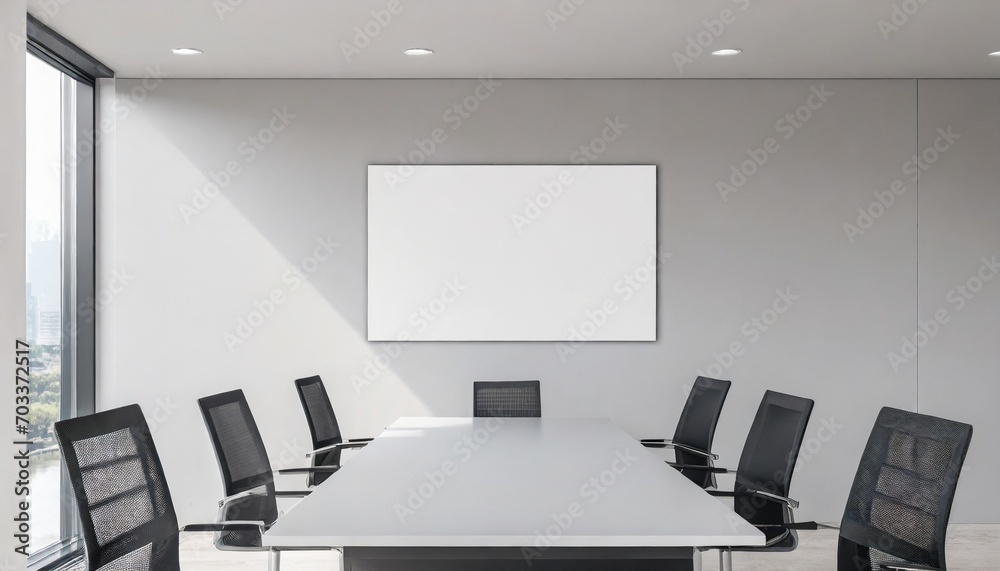 modern conference room interior with empty poster on wall and daylight mock up modern conference room interior with empty poster on wall and daylight mock up
