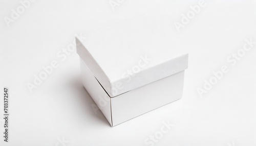white gift box packaging mockup on white background