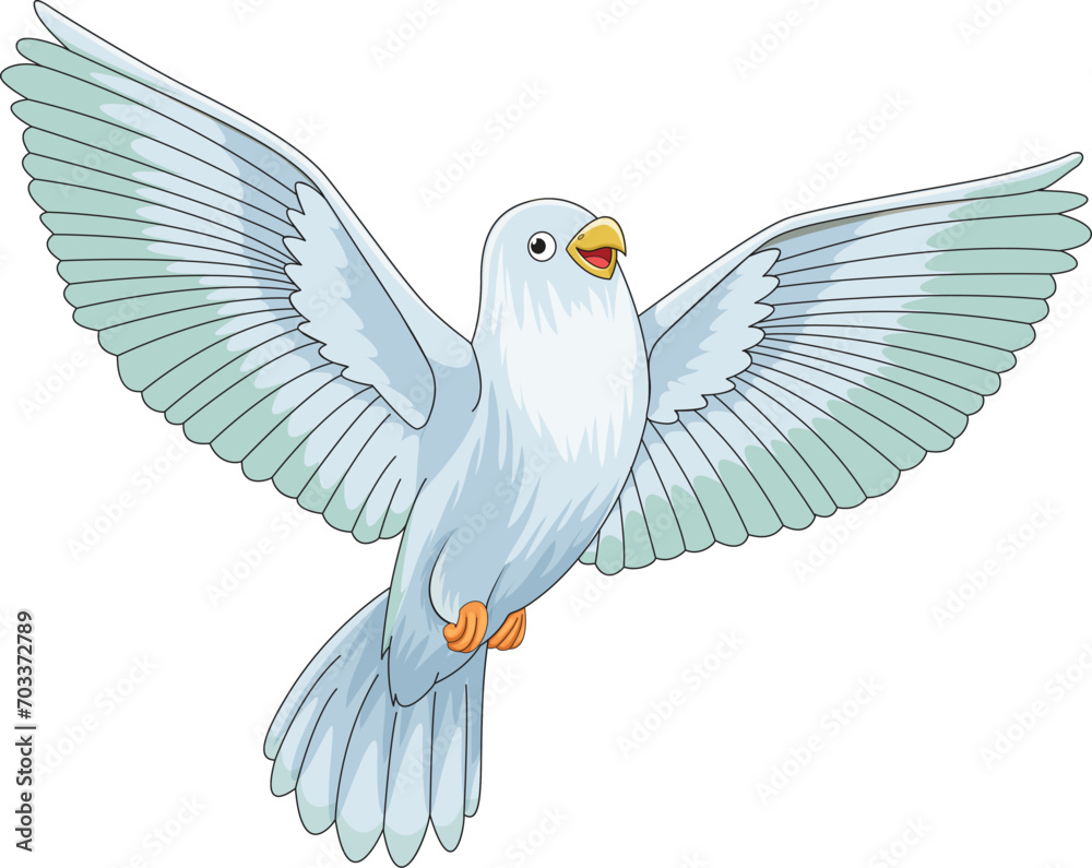 Fototapeta premium Cute flying pigeon vector illustration