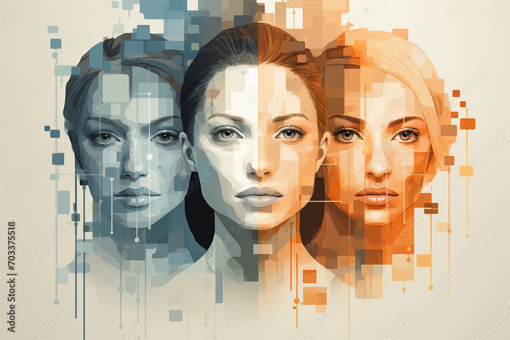 A visual representation of bias in AI algorithms, showcasing diverse ...