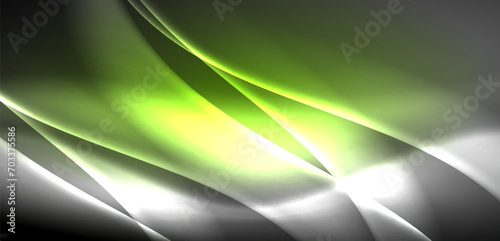 Neon-lit waves surge across background, mesmerizing dance of luminescence and motion. Dynamic backdrop captures essence of energy and modern aesthetics