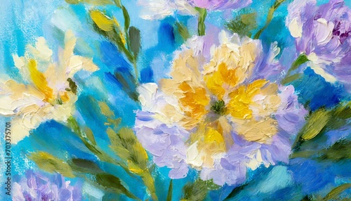 flowers oil painting abstract floral design for prints postcards or wallpaper ai
