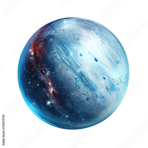 Galaxy planet isolated on transparent background. PNG file, cut out