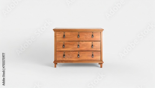 wooden bureau large chest mockup isolated on white background 3d rendering