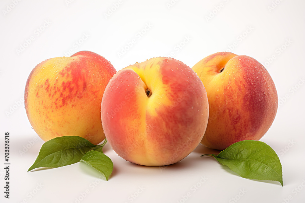 Ripe Peaches on White Background
Ripe Peaches on White Background