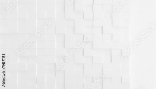 random shifted white scaled cube boxes block background wallpaper banner texture pattern with copy space photo