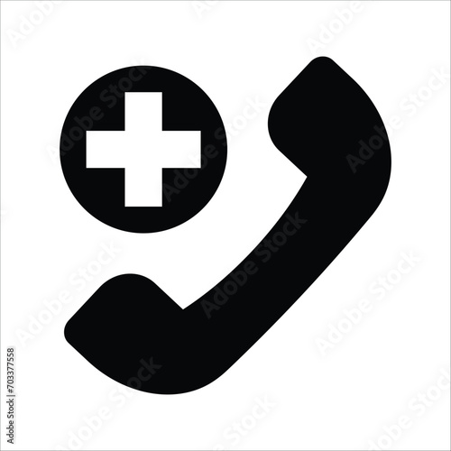 call doctor icon, online phone medical help, health consultation, emergency telephone, thin line web symbol on white background - editable stroke vector illustration eps10