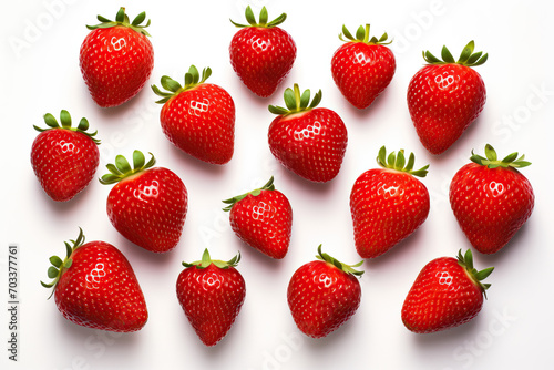 Fresh Strawberries on White Background 