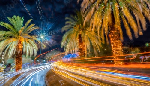 arizona festive chaos decorative palms long exposures and holiday shopping commotion featuring ornaments and a car