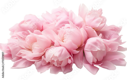Real Photography Featuring Pink Peonies on a Clean White Canvas Isolated on Transparent Background.