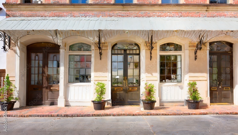 empty store front in historic shopping area