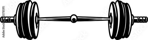 silhouette barbell on a white background, vector illustration. AI generated illustration.