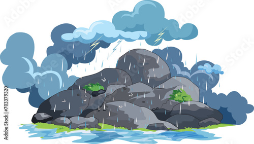 A rainy day vector illustration