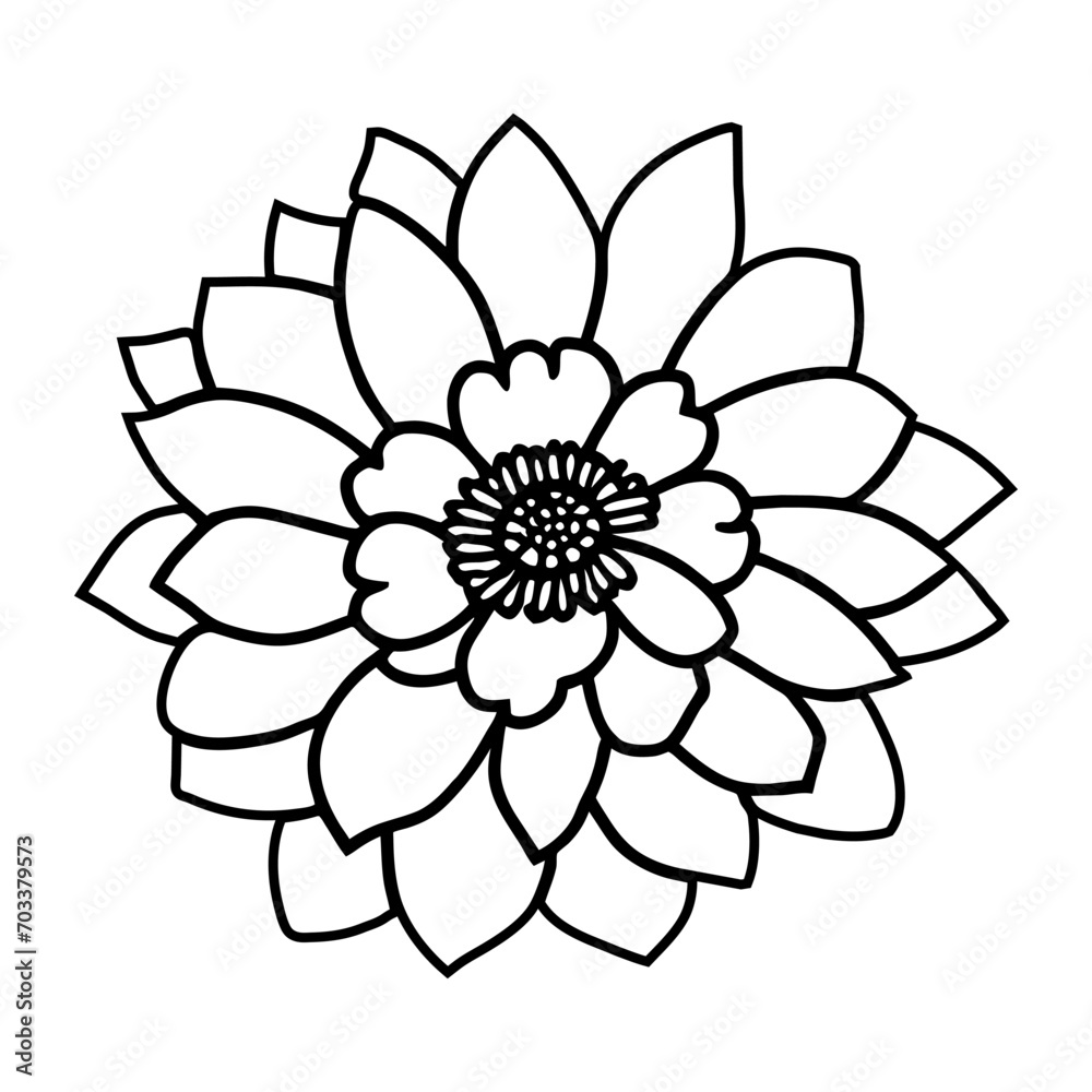 Hand drawn simple flower illustration Hand drawn simple flower illustration
