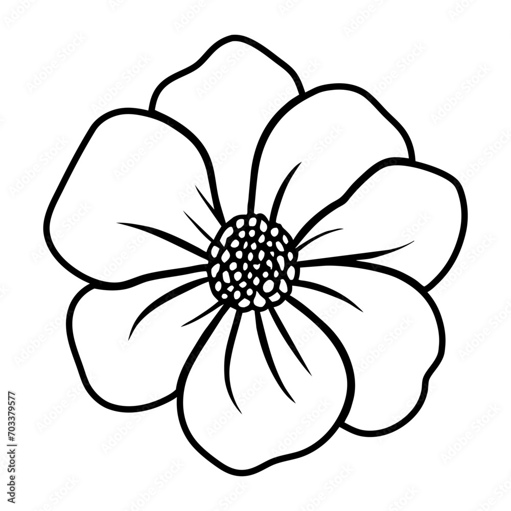 Hand drawn simple flower illustration Hand drawn simple flower illustration