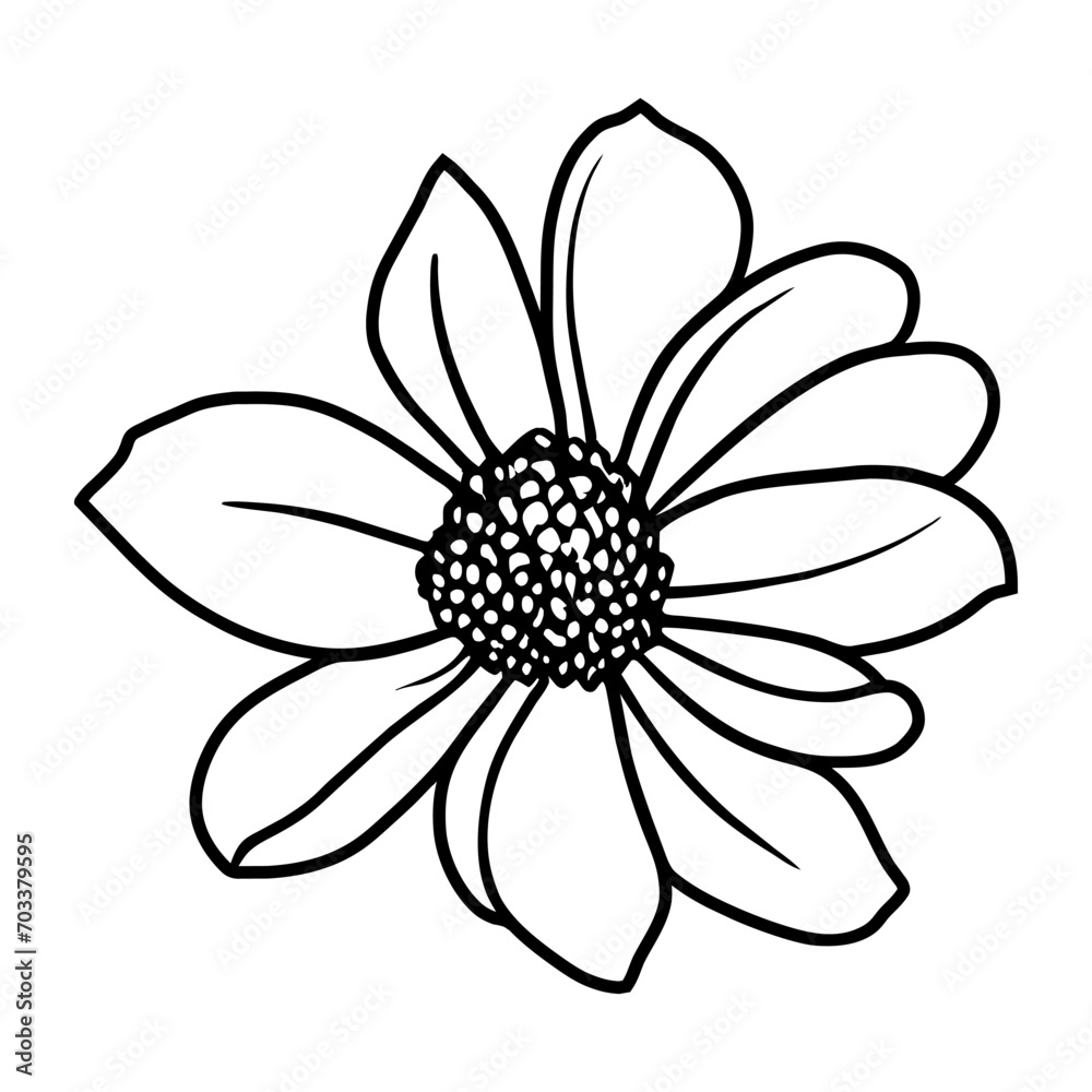 Hand drawn simple flower illustration Hand drawn simple flower illustration