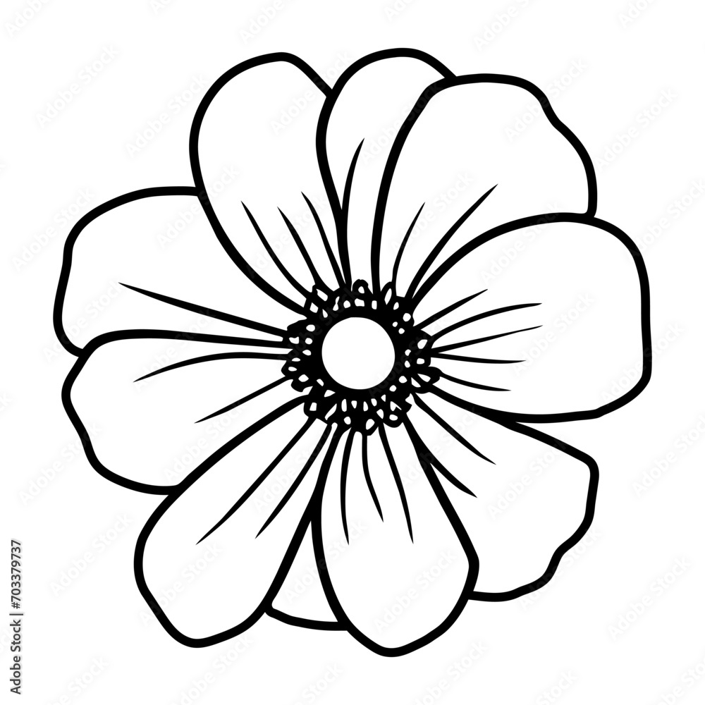 Hand drawn simple flower illustration Hand drawn simple flower illustration