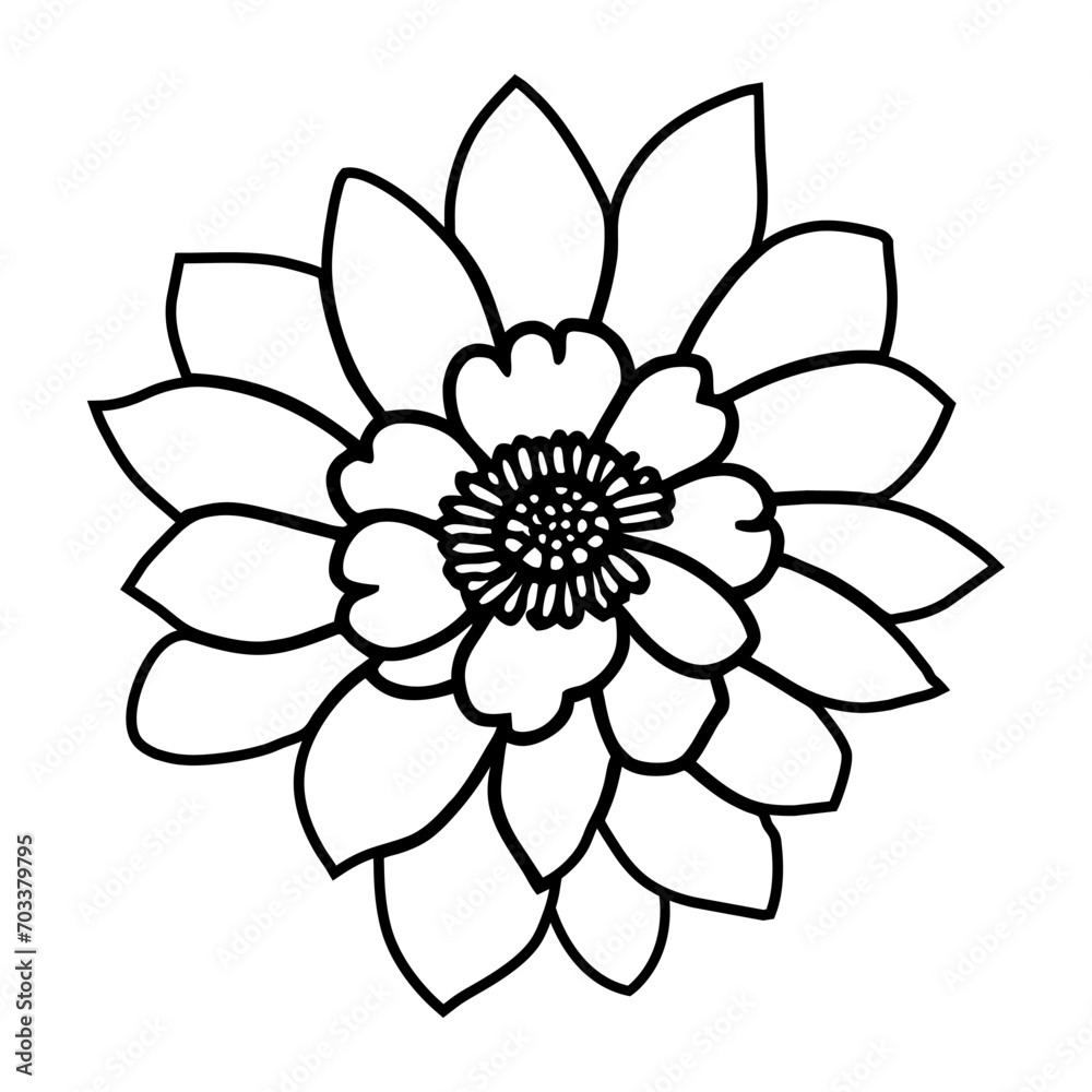 Hand drawn simple flower illustration