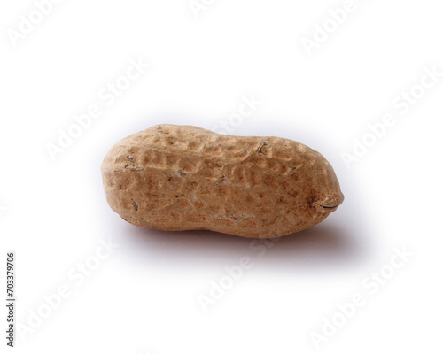 Fresh roasted peanuts isolated on white background.