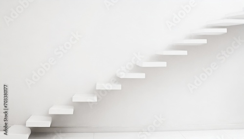 white stairs or steps going up on white wall background business achievement or career goal concept photo