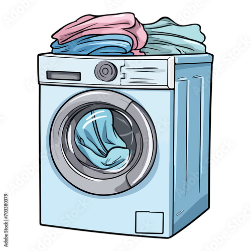 washing machine and laundry, laundry sticker