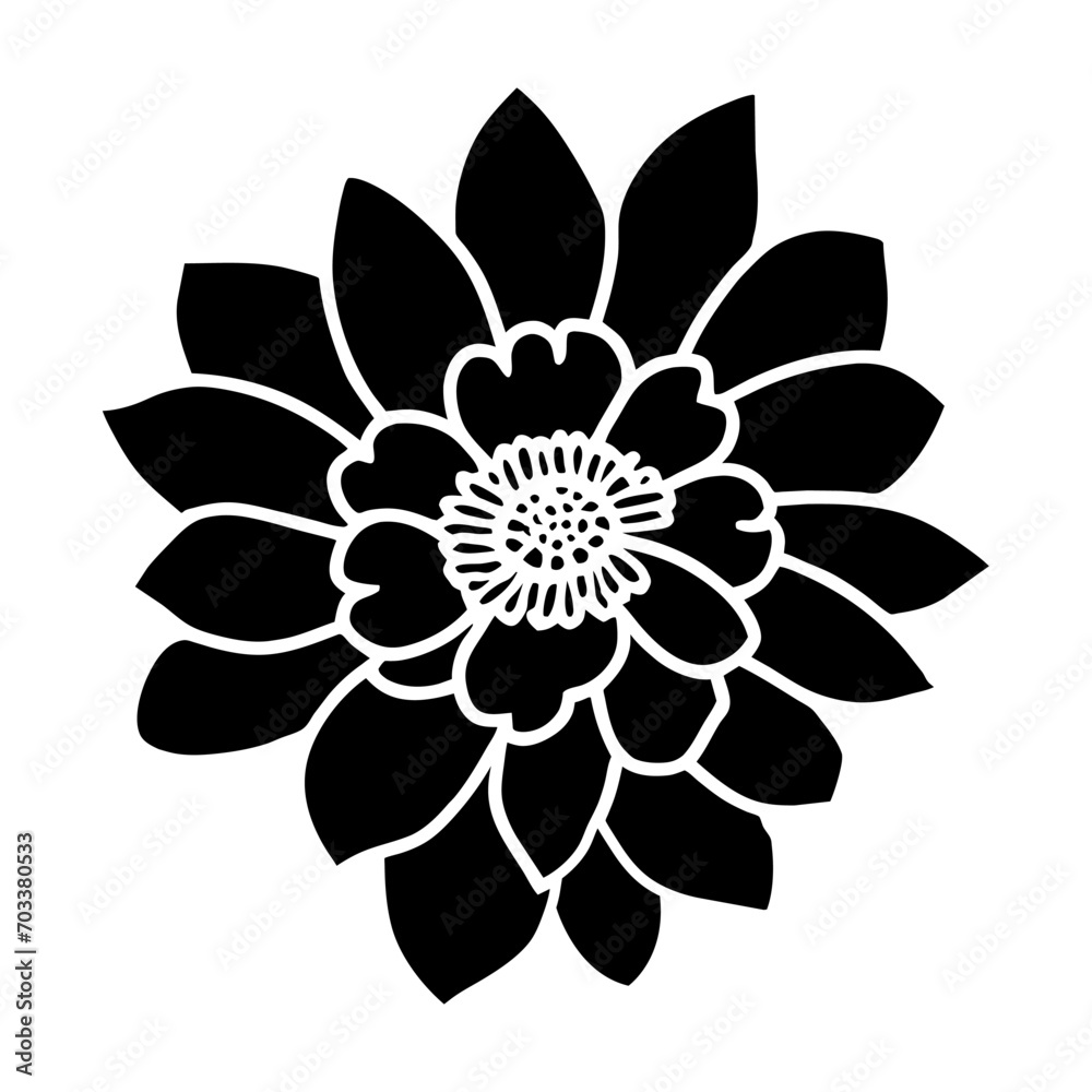 Hand drawn simple flower illustration Hand drawn simple flower illustration